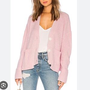 Lovers + Friends Soft Pink Button-Up Cardigan